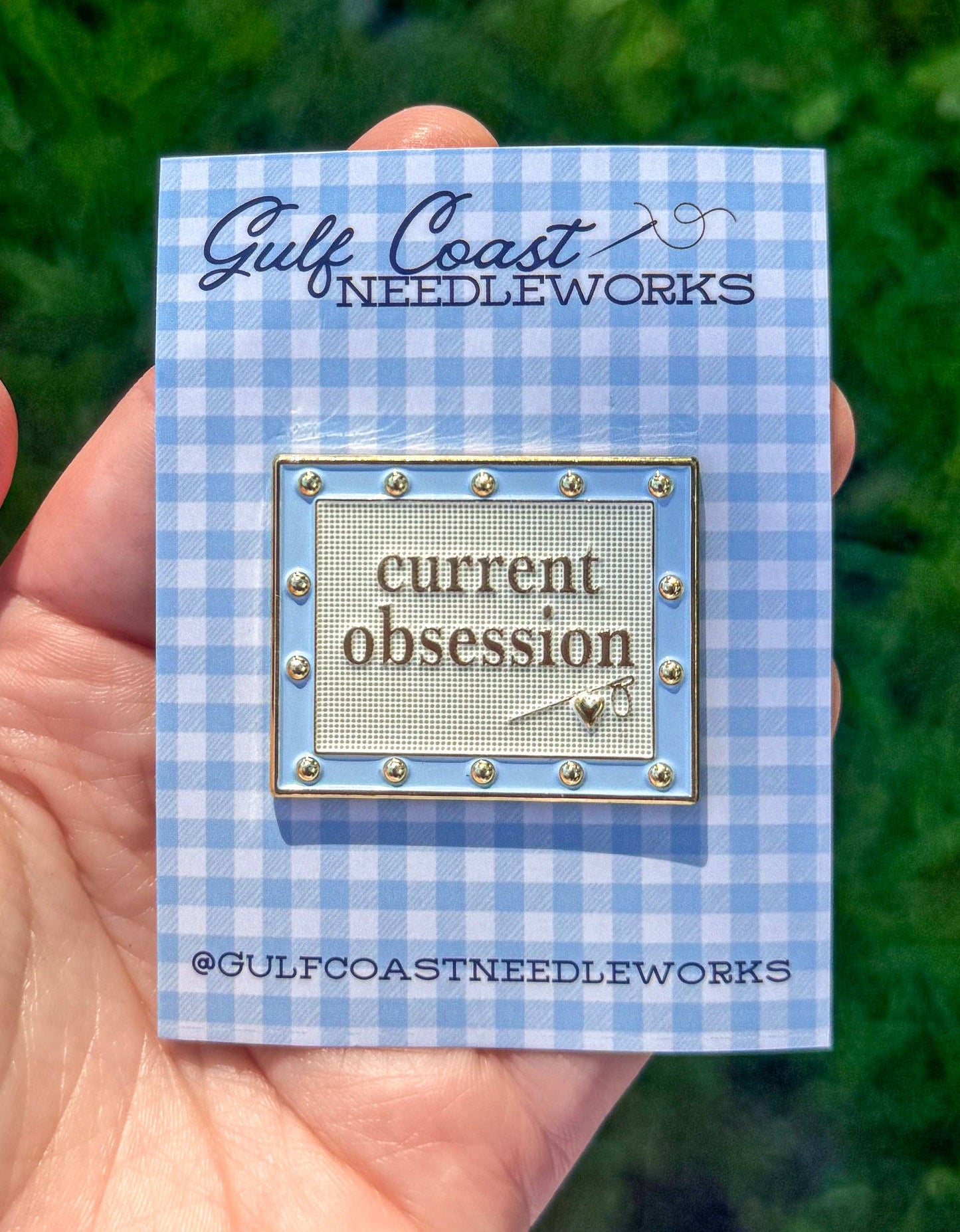 Current Obsession Needlepoint Canvas Needle Minder