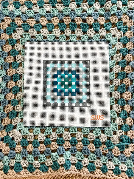 Blue/Grey Crochet Square