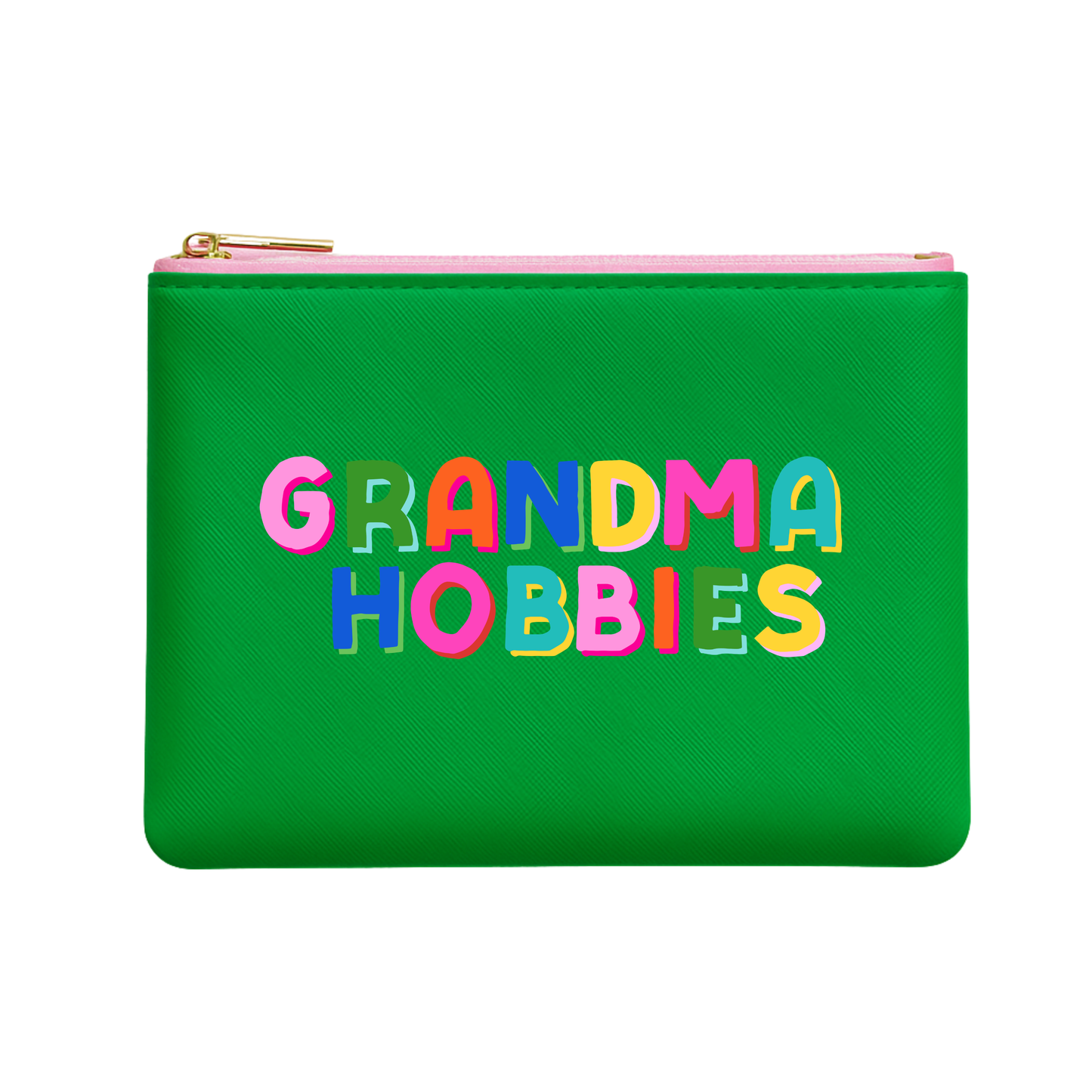 Grandma Hobby Green Leather Needlepoint Project Bag | Small