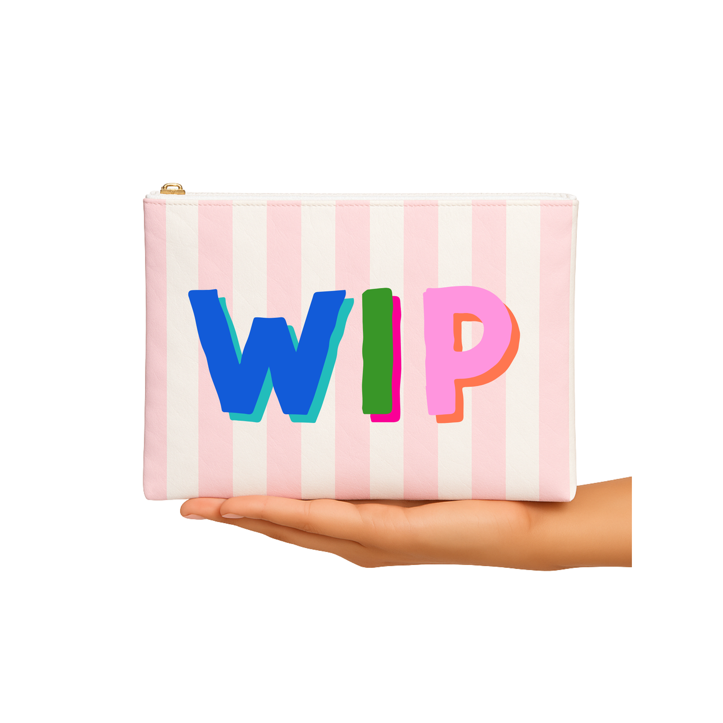 WIP NeedlepointProject Bag Stripe Pink Small Tyvek GB x AL