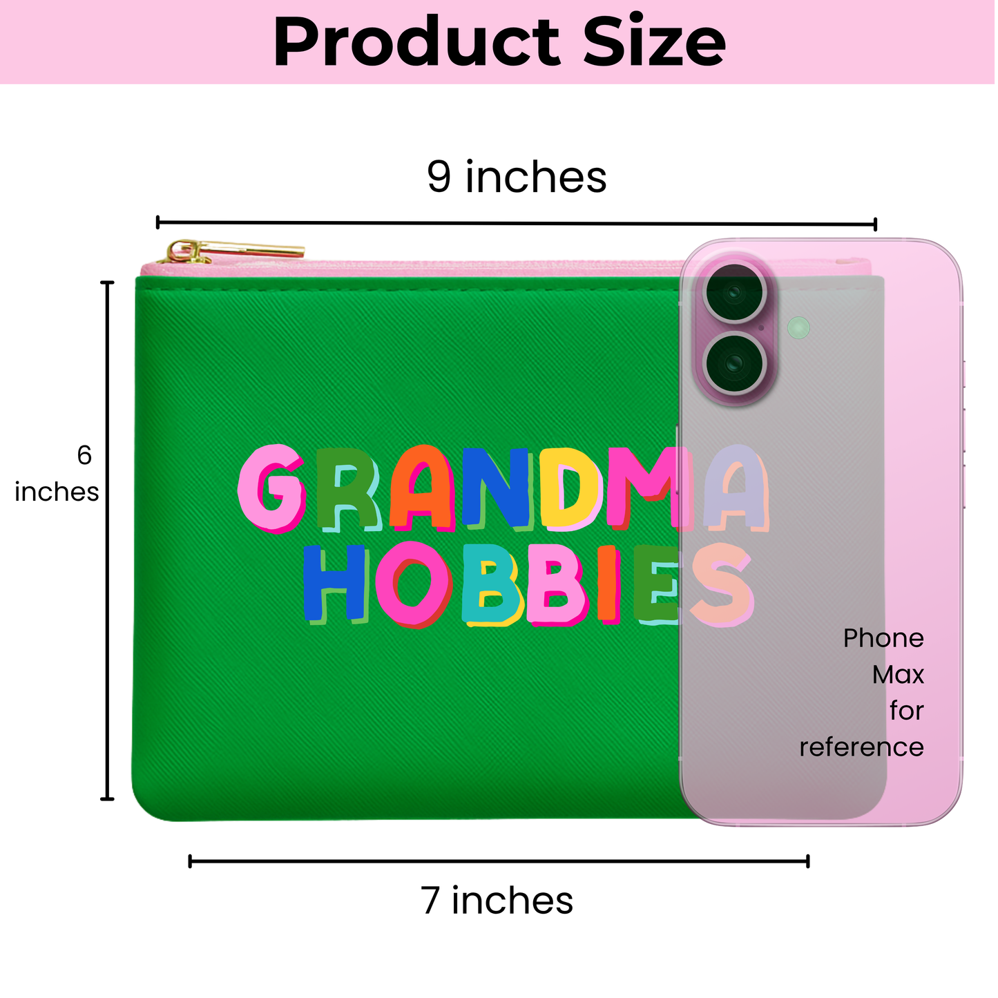 Grandma Hobby Green Leather Needlepoint Project Bag | Small
