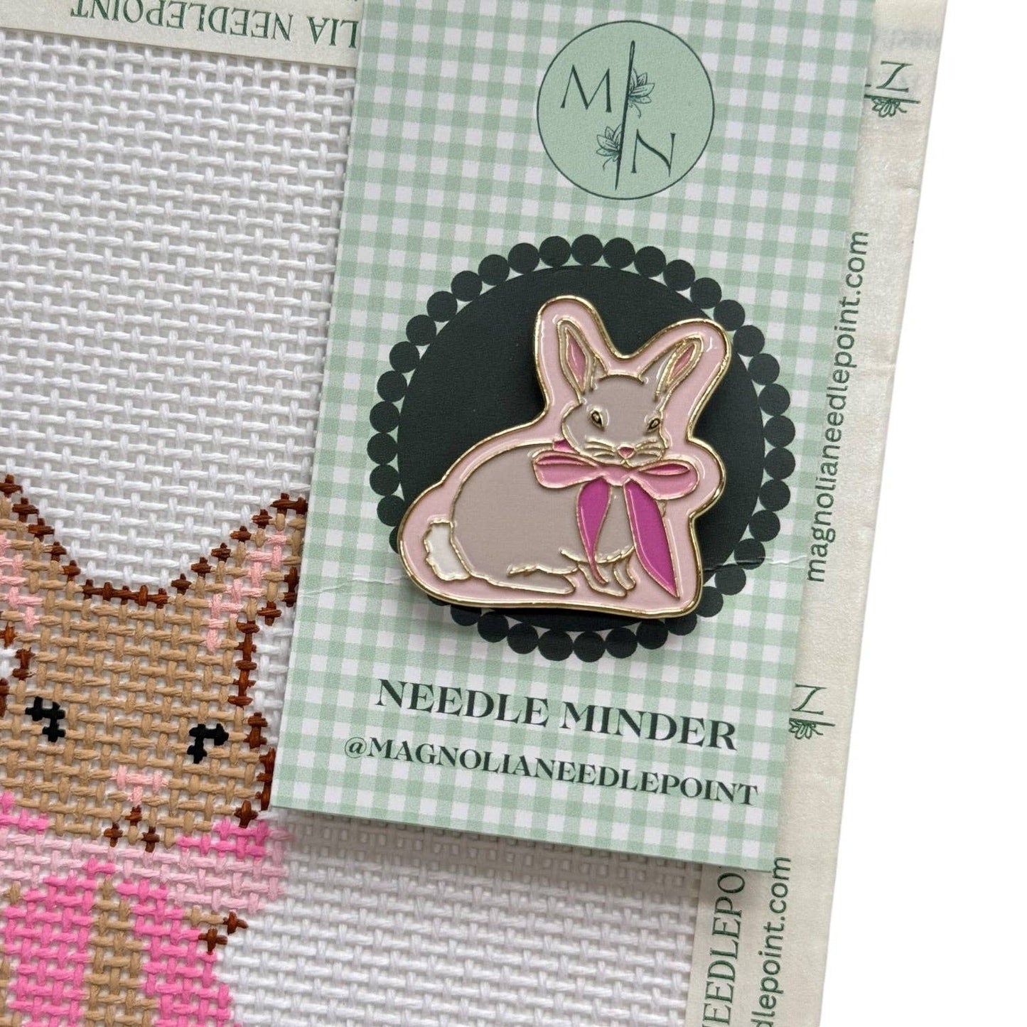 Pink Bow Bunny Needle Minder